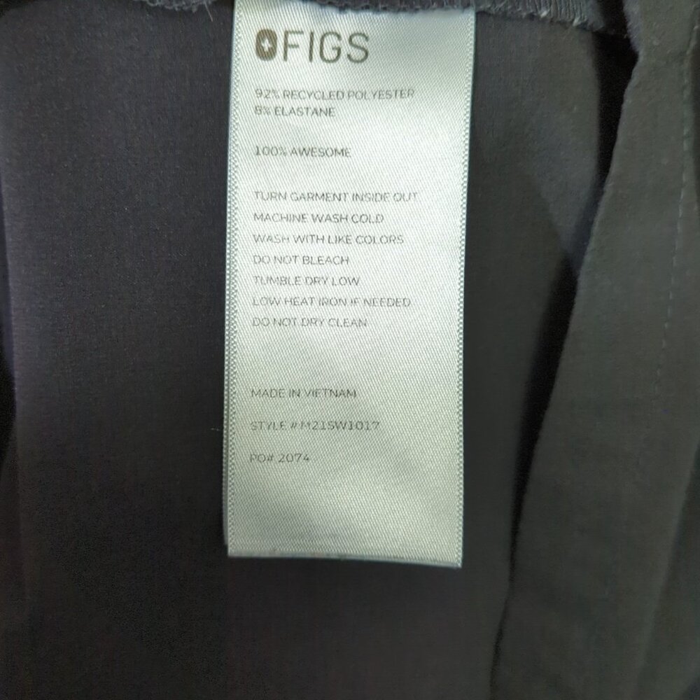 Figs Scrub Set Men's XXL/XL Black FionX Fabric Leon Three Pocket Top Joggers - Picture 9 of 16